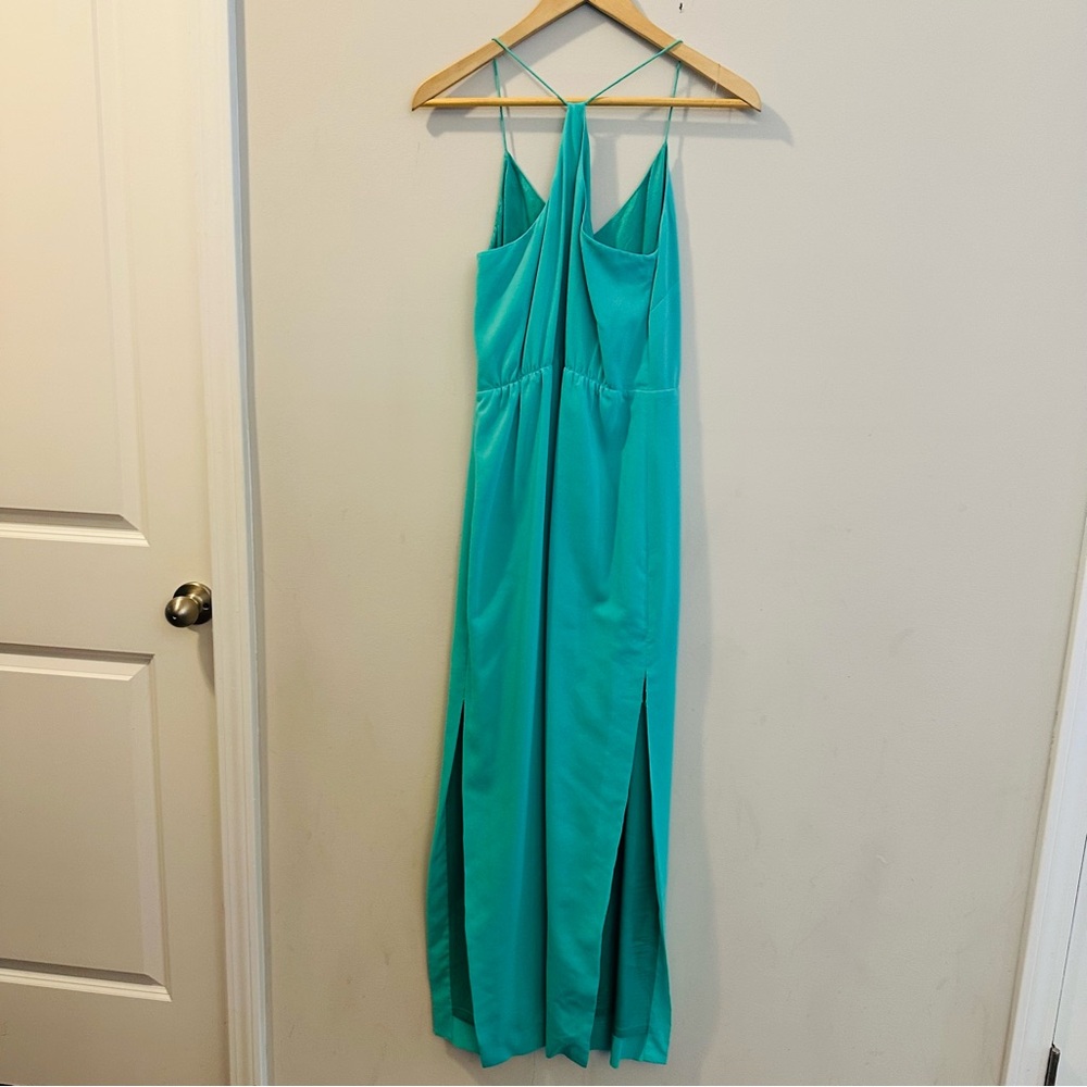 J. Crew Racerback Mint Green Lined Maxi Dress Size 2 Y2K - Picture 3 of 11
